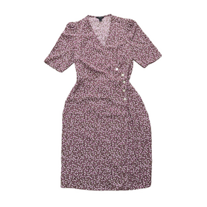 Mauve Polka Dot Wrap Dress